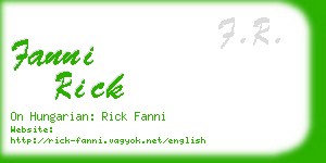 fanni rick business card